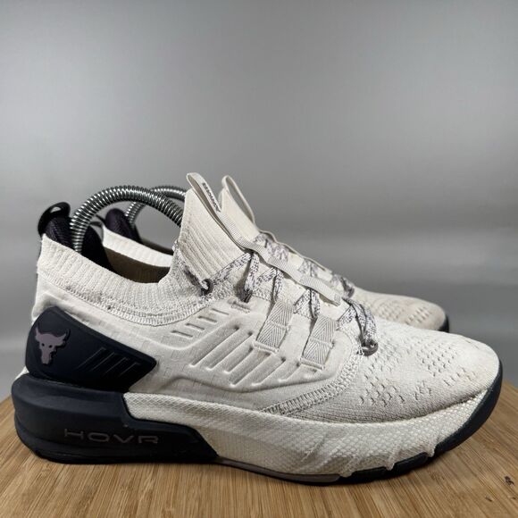 Under Armour Project Rock 3 Training Sneakers Womens Size 8 White - Picture 1 of 8